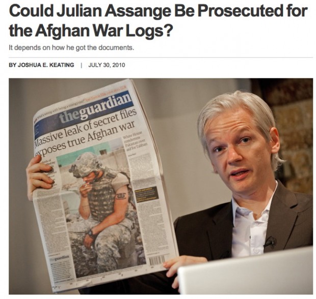 Blowback from the War Logs: The (Visual) Vendetta against Julian Assange