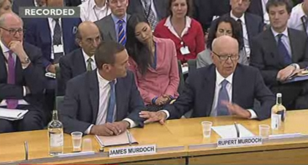 Murdoch Parliament Awkward Interruption
