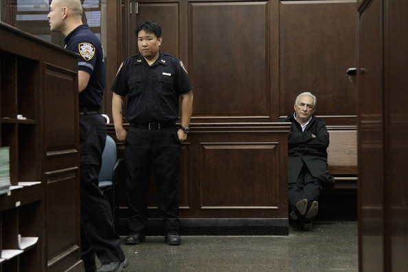 Strauss Kahn arraignment bench longer view