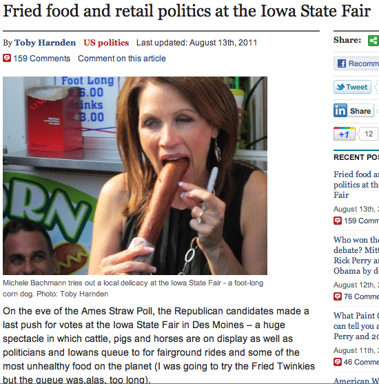 Really, Bachmann Sex Act With Corn Dog?