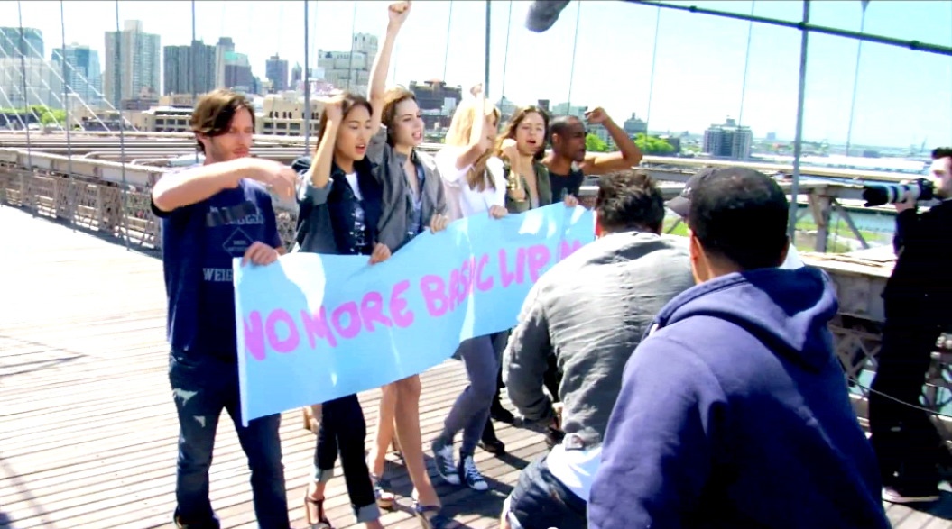 Maybelline protest bridge