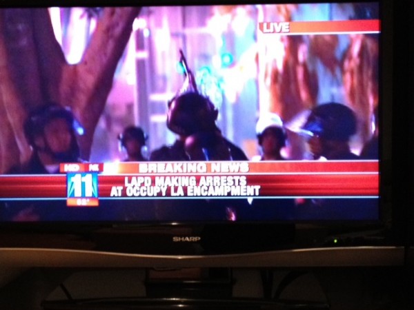 Baghdad, California: LAPD Evicts OccupyLA with Embedded Media. (X's Indy Cams, Too)