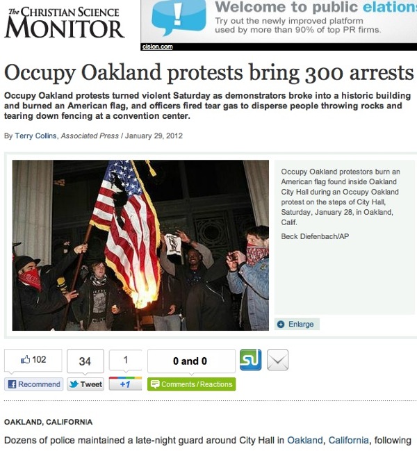 CSM Occupy Oakland Flag Burning