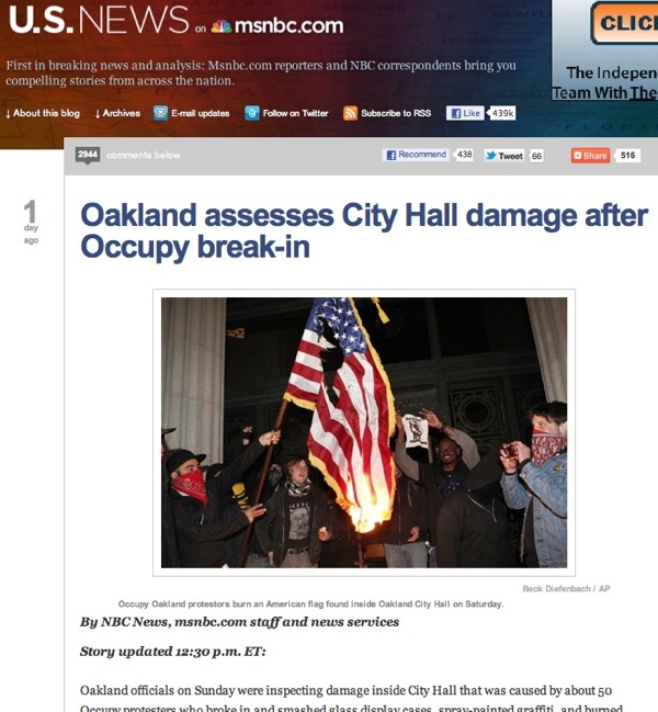 MSN Occupy Oakland Flag Burning