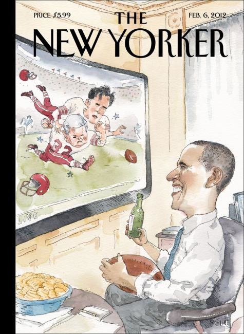 An Extra Point on New Yorker Obama Campaign '12 Super Bowl Cover