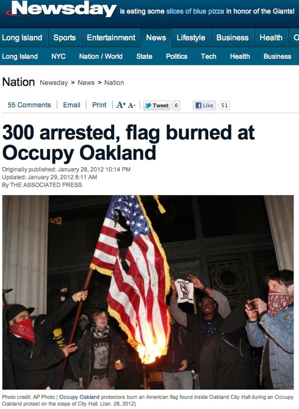 Newsday Occupy Oakland Flag Burning