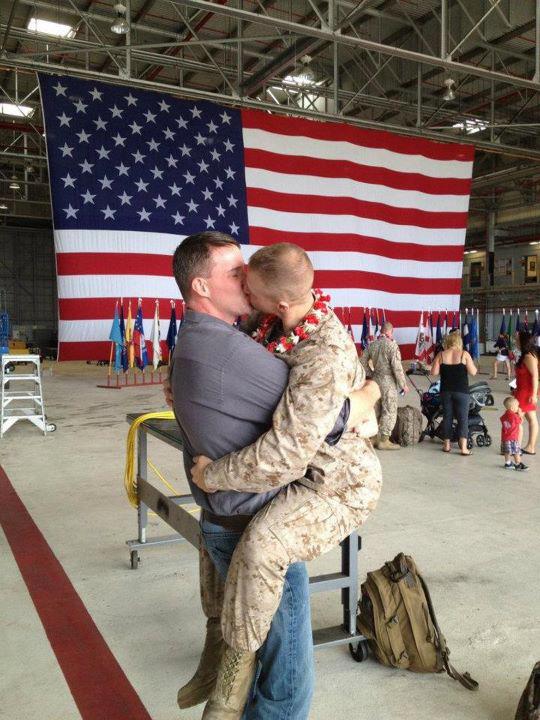 Our Take on the Active Duty Homecoming Kiss — The Gay Male Edition (Finally)