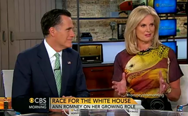 Romney Watch: Ann's Coffee With the Nation in Her $1000 T-Shirt