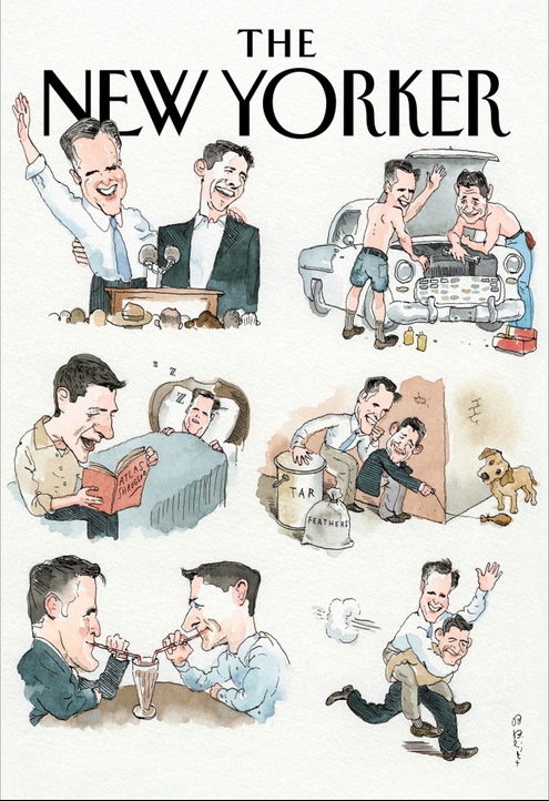 New Yorker Romney Ryan Bromance Blitt cover