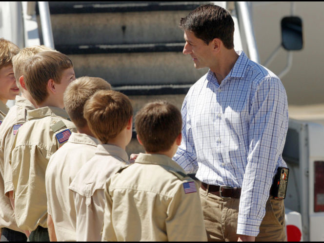 Paul Ryan greeting Boy Scouts
