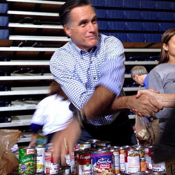 Romney campaigning Hurricane relief