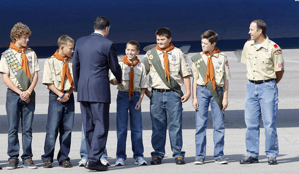 Scouts Greeting Romney 9 18 12