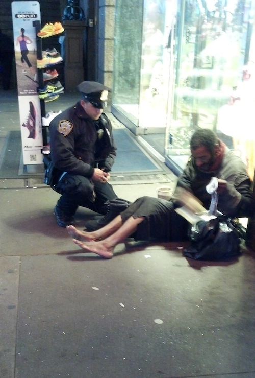 A NYPD Officer, a Homeless Man and a Pair of Boots