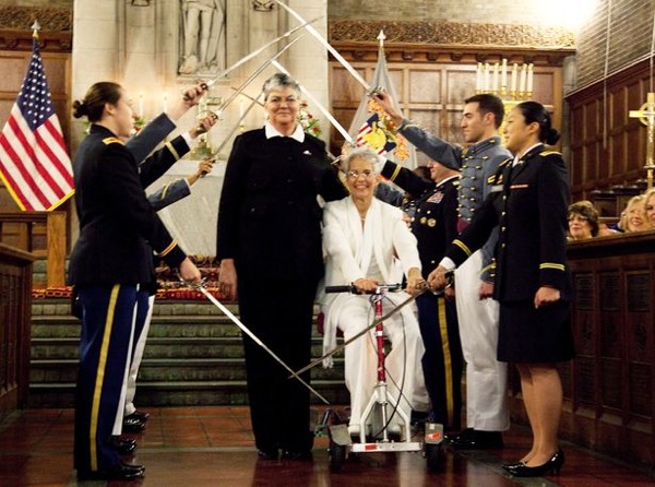 Gay Marriage West Point Chapel sword arch