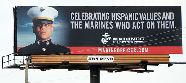 Marines Hispanic Values billboard