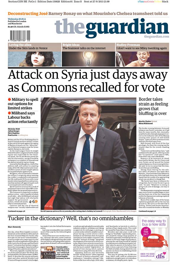 Cameron Guardian cover Syria attack 600
