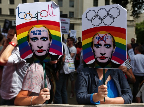 Putin London gay rights protest