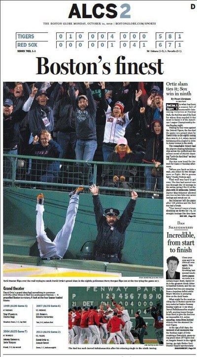 On That Viral Red Sox Home Run Photo on the Boston Globe Cover (and What it Has to Do With the Marathon Bombing)
