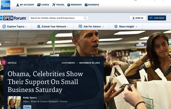 Obama amex small business saturday