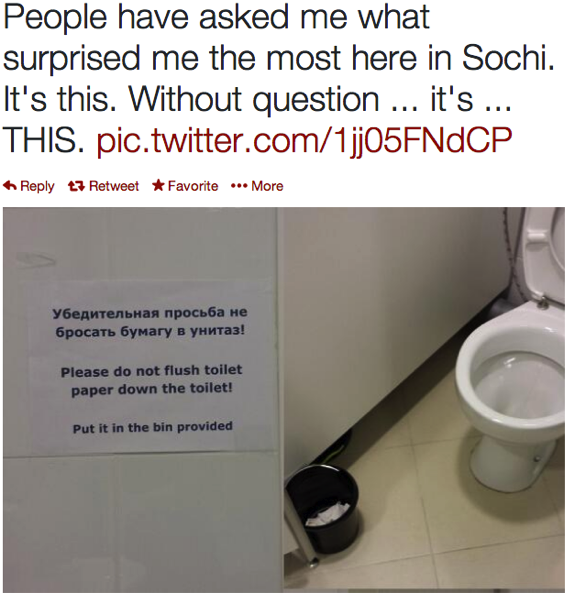 Sochi toilet tweet