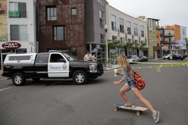 Another Photo from Isla Vista Saturday: Murder, and a Woman on Skateboard