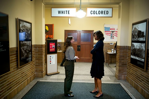 On the Brilliant Michelle Obama Brown vs Board of Education Site Visit Photo