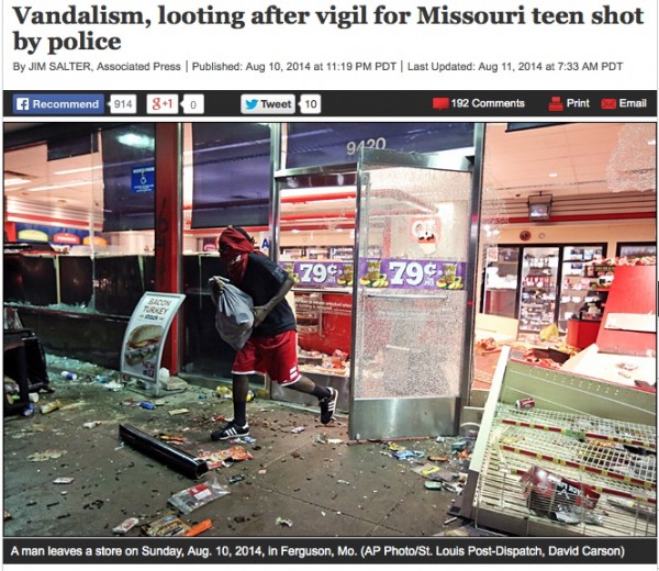 If it Loots, it Leads: Stereotyping the Police Shooting of Michael Brown in Ferguson