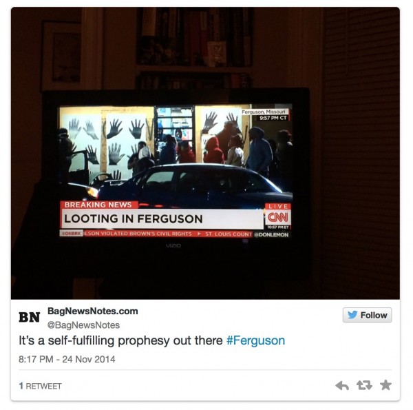Last Night's "No Indictment" Visual Rage: Ferguson's, Twitter's, Ours & Everybody Else's