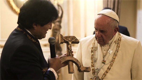 Morales Pope hammer and sickle