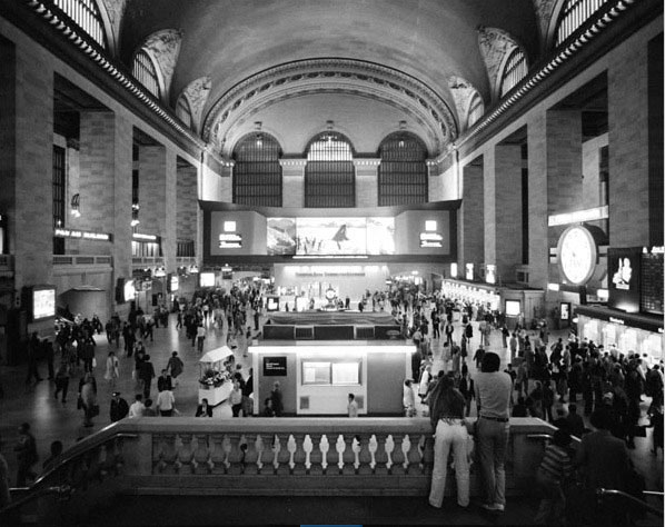 David W. Dunlap: from: “The City Observed: New York” (1978) and NY Times 2008. Looking east across Grand Central Terminal’s main concourse