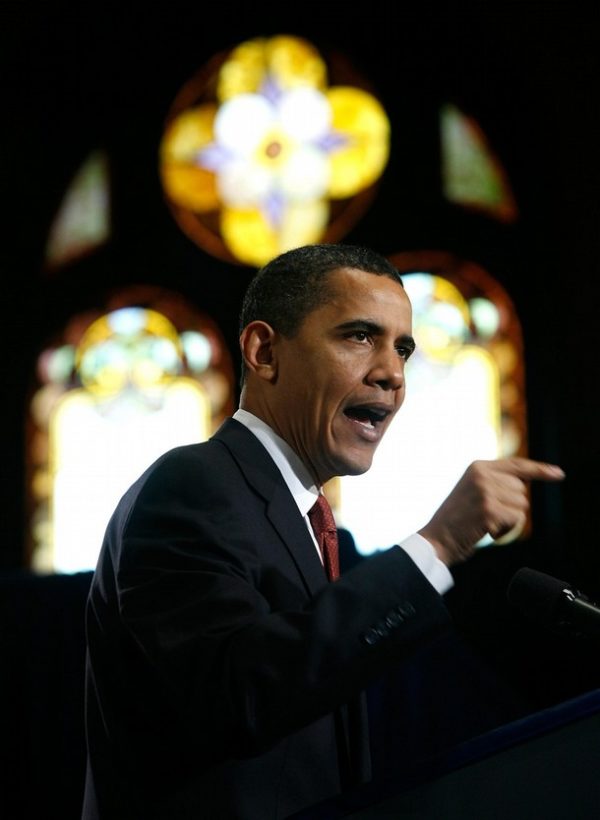 WASHINGTON - APRIL 14: (AFP OUT) U.S. President Barack Obama delivers a speech at Georgetown University April 14, 2009 in Washington, DC. During his speech on the economy, Obama cautioned that there will be "more job loss, more foreclosures and more pain" before the recession concludes. (Photo by Alex Wong/Getty Images)