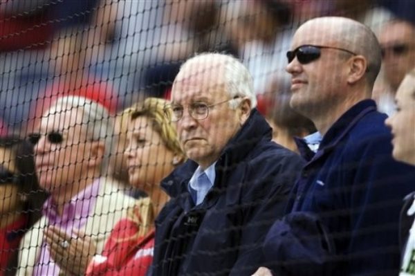 Former Vice President Dick Cheney looks on during the Philadelphia Phillies and Washington Nationals baseball game on Sunday, May 17, 2009, in Washington. (AP Photo/Evan Vucci)