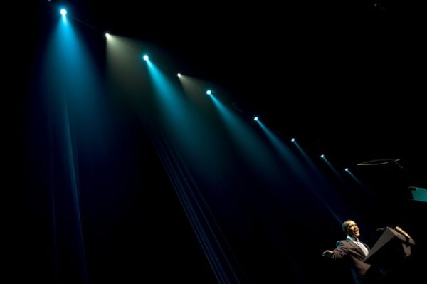 US President Barack Obama makes remarks during a fundraiser for Senate Majority Leader Harry Reid at Caesars Palace in Las Vegas, Nevada, May 26, 2009.   AFP PHOTO/Jim WATSON (Photo credit should read JIM WATSON/AFP/Getty Images)