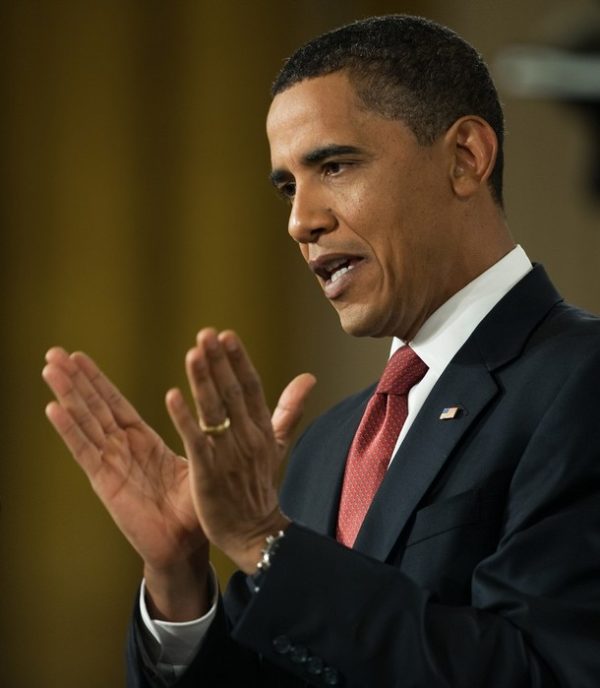 US President Barack Obama delivers remarks on health care during a prime-time press conference from the East Room of the White House July 22, 2009, in Washington, DC AFP Photo/Paul J. Richards (Photo credit should read PAUL J. RICHARDS/AFP/Getty Images)