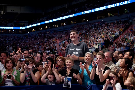 President Barack Obama at health care rally at Target Center in Minneapolis, Minn. on Sept. 12, 2009. (Official White House photo by Pete Souza)