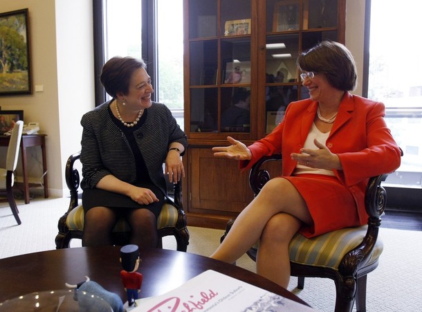 U.S. Supreme Court Justice nominee Elena Kagan meets with U.S. Senator Amy Klobuchar in Washington