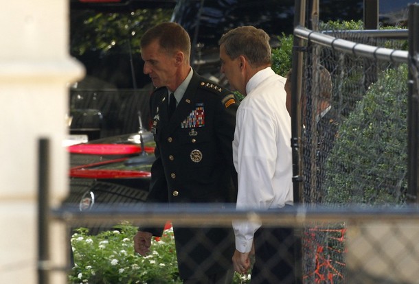 General McChrystal arrives at the White House in Washington