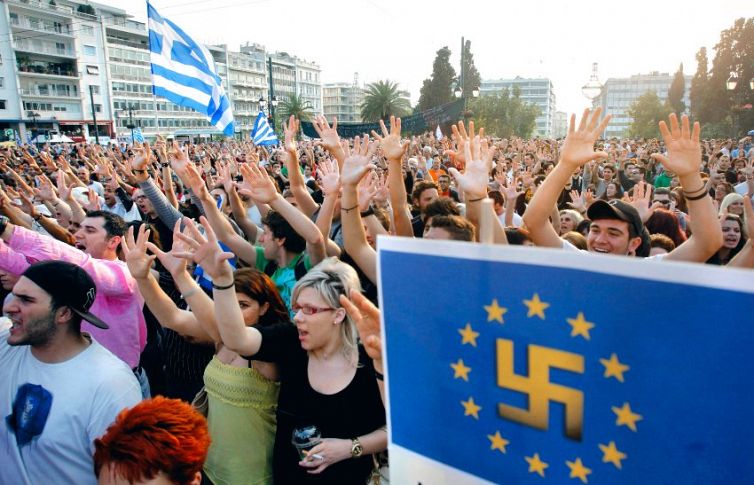 Protestors in Athens 