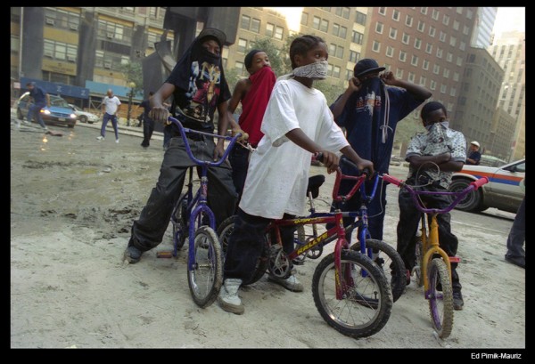 On 9/11: A New Ground Zero Photo. Five Kids on Bikes.