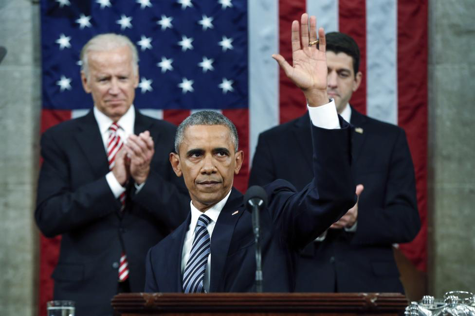 President Barack Obama's final State of the Union address to a joint session of Congress in Washington January 12, 2016. 