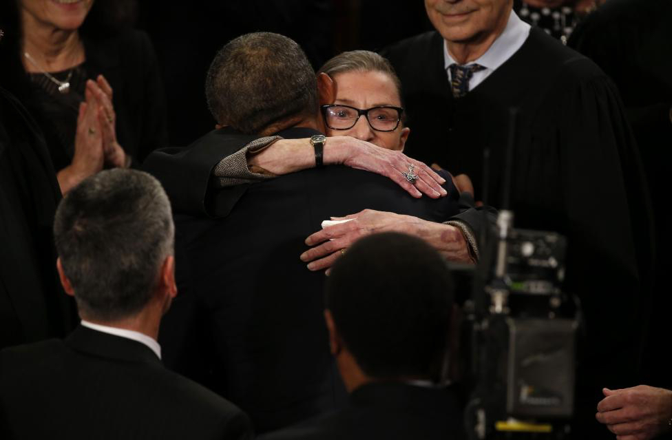 Ruth Bader Ginsburg. President Barack Obama's final State of the Union address to a joint session of Congress in Washington January 12, 2016. 
