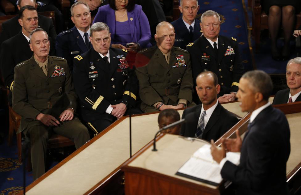 The Joint Chiefs. President Barack Obama's final State of the Union address to a joint session of Congress in Washington January 12, 2016. 
