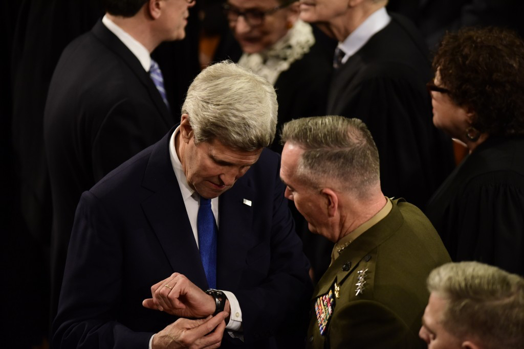 John Kerry. President Barack Obama's final State of the Union address to a joint session of Congress in Washington January 12, 2016. 