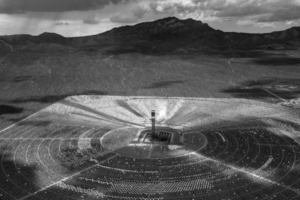 The Ivanpah solar power plant in Nevada. One of the largest solar power plants in the world. Photo by Jamey Stilling's long term documentary project.