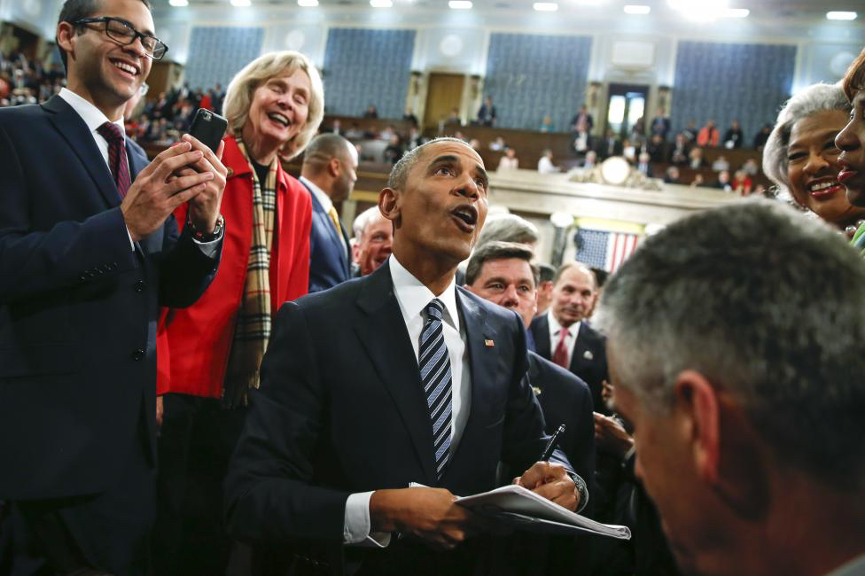 President Barack Obama's final State of the Union address to a joint session of Congress in Washington January 12, 2016. 