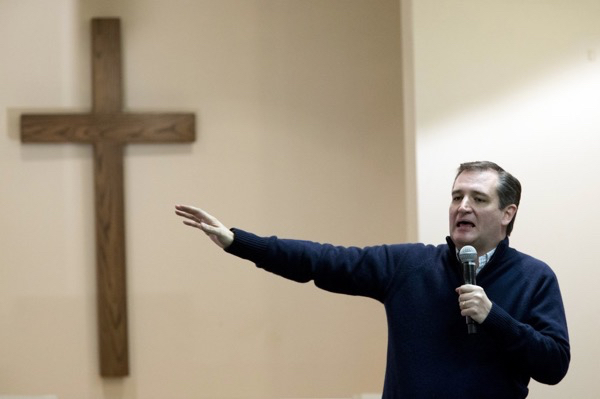 Ted Cruz. Iowa primary 2016. photo: Mary Altaffer/AP