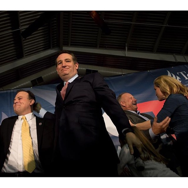 Ted Cruz. Election night. Iowa caucus 2016. photo: Stephen Crowley