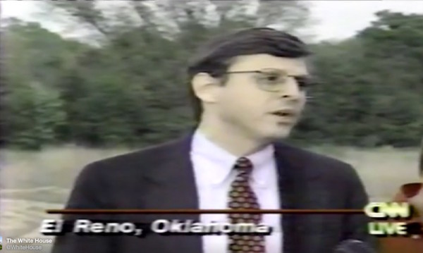 President Obama's 2016 Supreme Court nominee, Merrick Garland, at the site of the domestic terrorist bomb attack on the Alfred P . Murrah Federal Building in downtown Oklahoma City in April 1995.