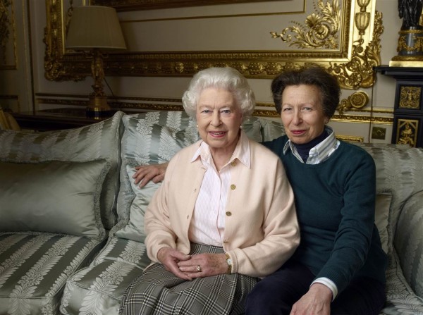 Queen Elizabeth poses with her daughter, Princess Anne, in the White Drawing Room at Windsor Castle. Annie Leibovitz / via EPA