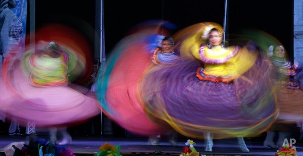 Dancers perform during CincodeMayo celebrations in Portland, Oregon. AP Photo by Don Ryan